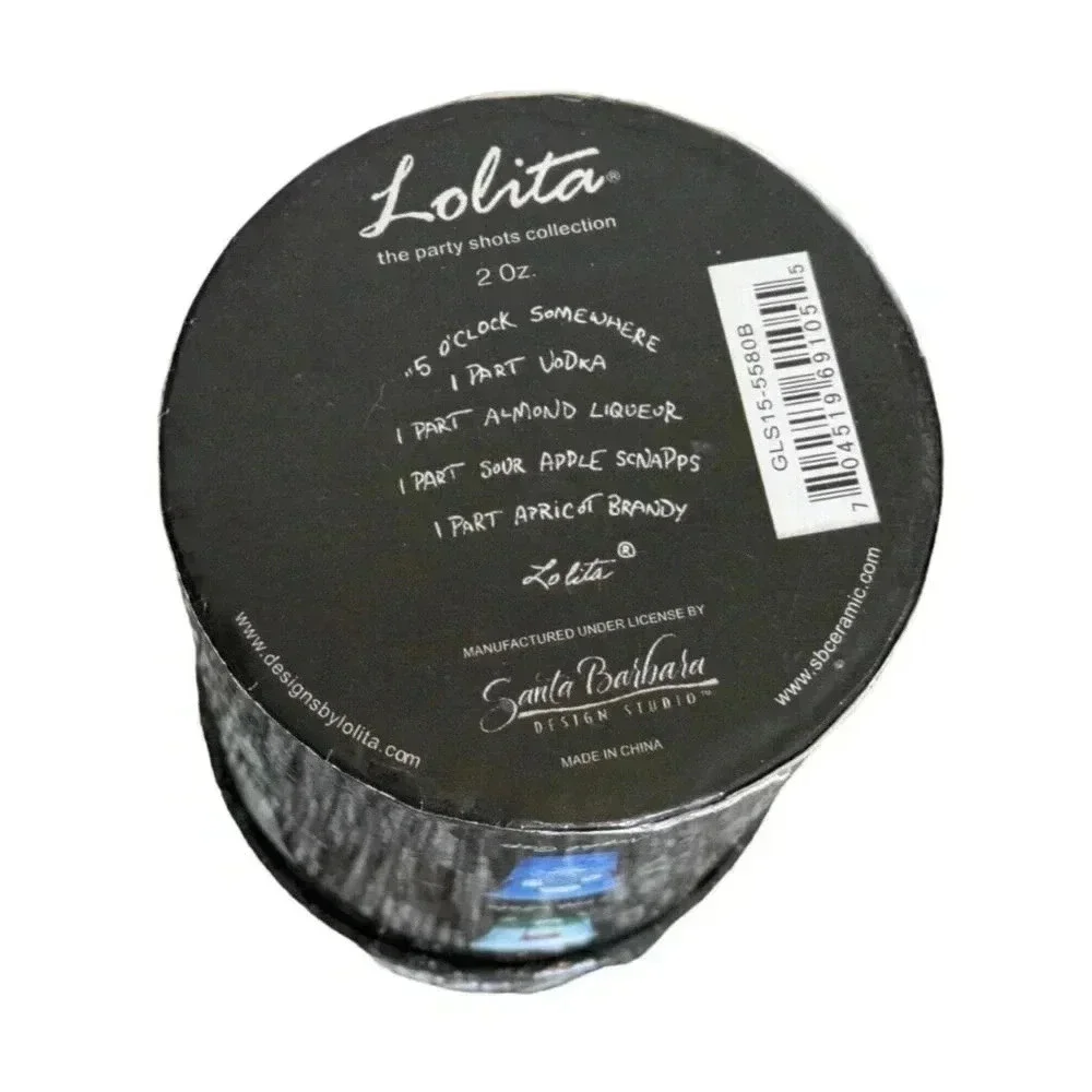 Lolita Party Shots 5 O'Clock Somewhere 2 oz Hand Painted Shot Glass With Box